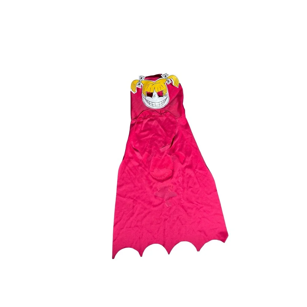 Rugrats Angelica Pickles Hooded Cape Pink Mask Scalloped Hem Kids One Size
